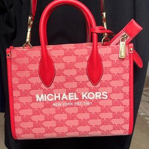 Michael Kors Mirella tote Small shopper top zip Handbag cross-body .